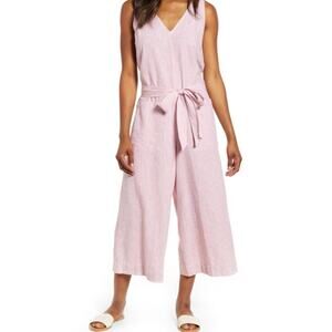 BeachLunchLounge red striped linen jumpsuit